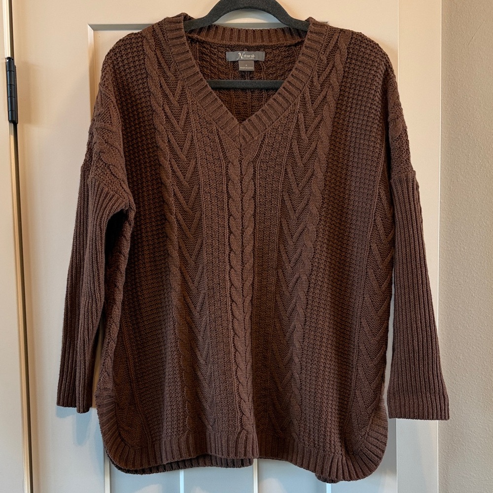 Norton McNaughton Chocolate V-Neck Sweater